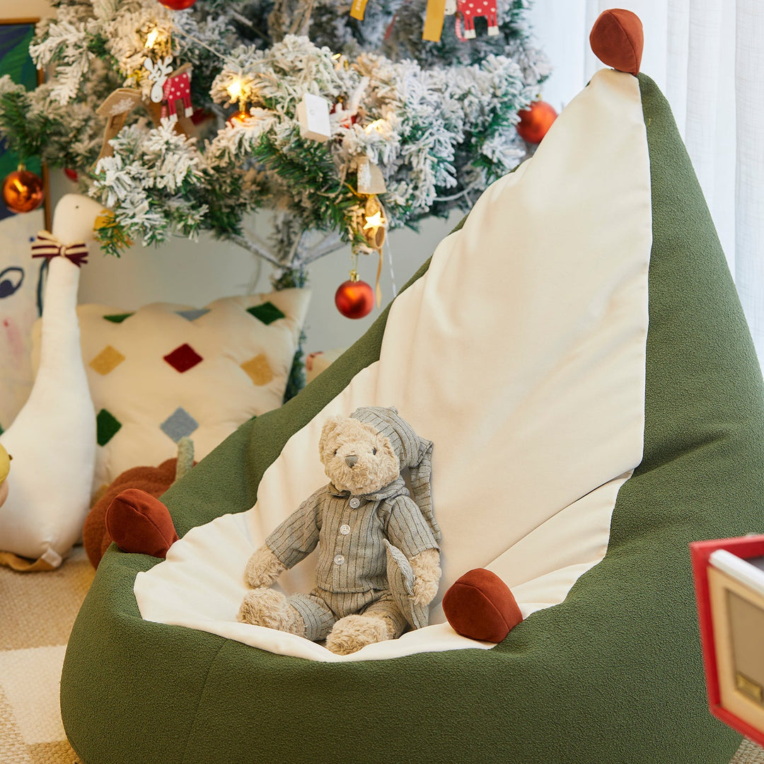 Festive Christmas tree decorations with plush toys and cozy textures, styled for ready-in-stock seasonal home decor