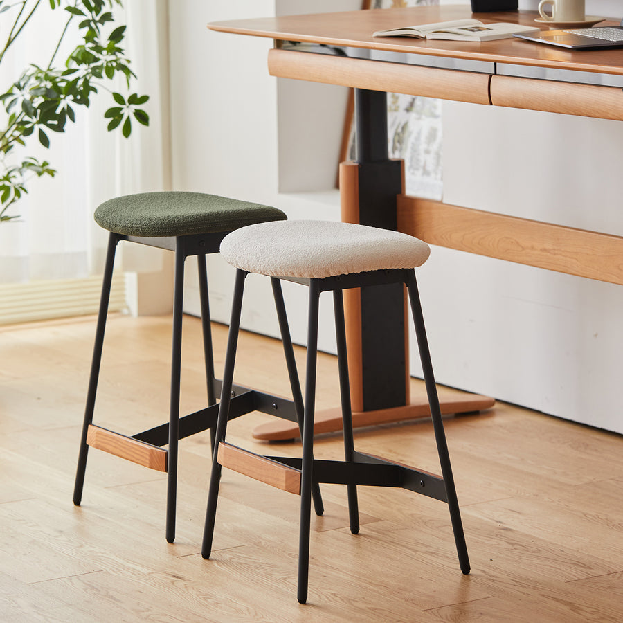 Modern boucle fabric bar chair bird primary product view.