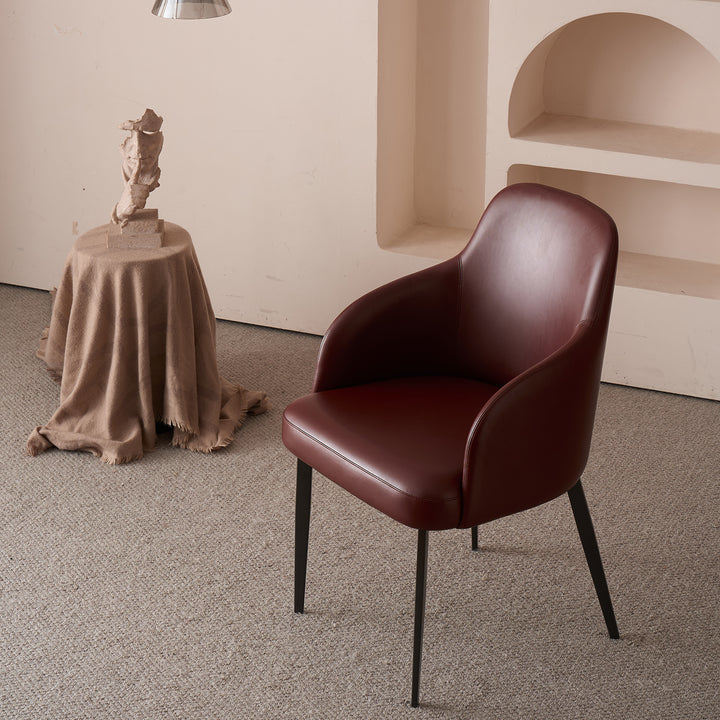 Modern Fabric And Leather Dining Chair METAL MAN N11