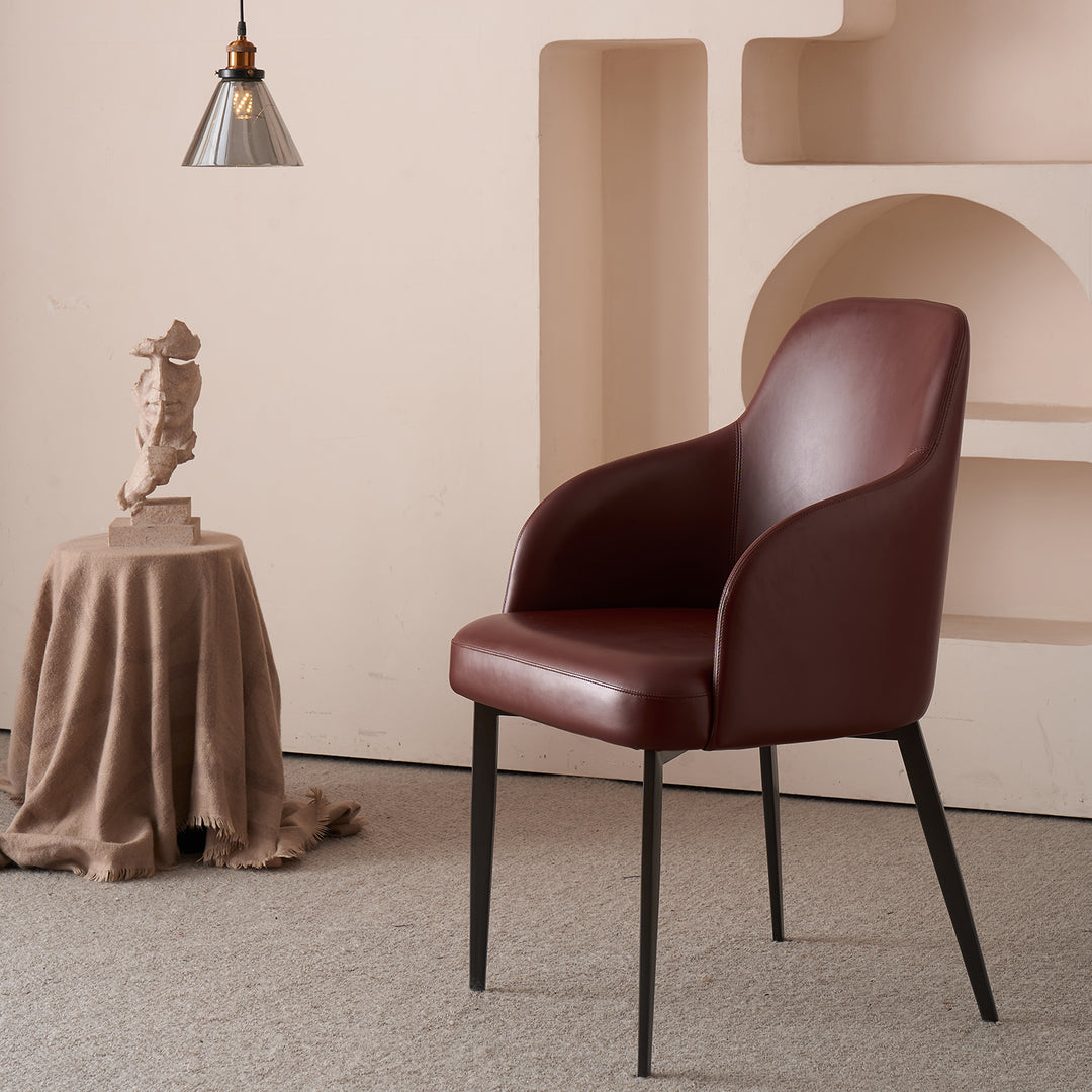 Modern Fabric And Leather Dining Chair METAL MAN N11