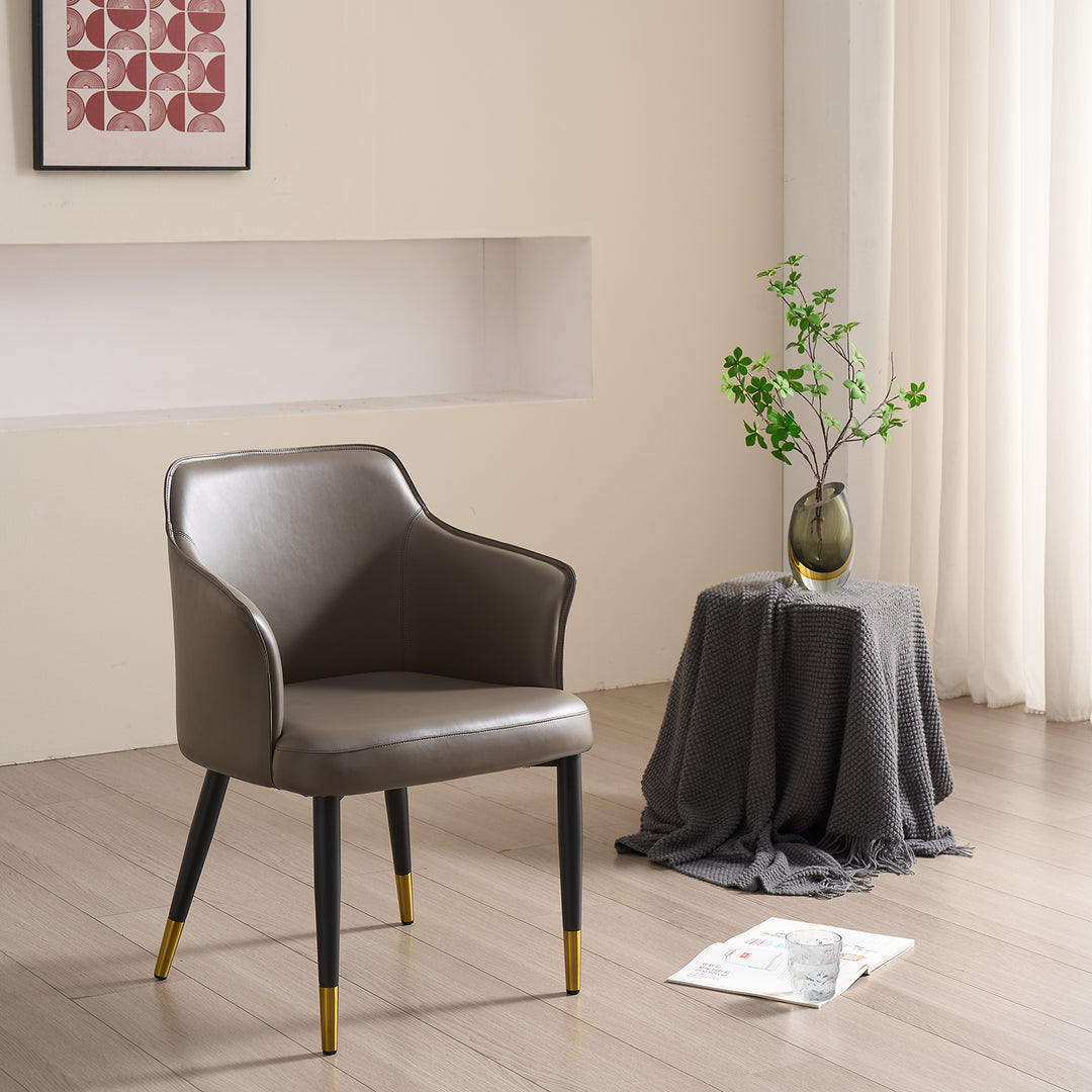 Modern Fabric And Leather Dining Chair METAL MAN N12