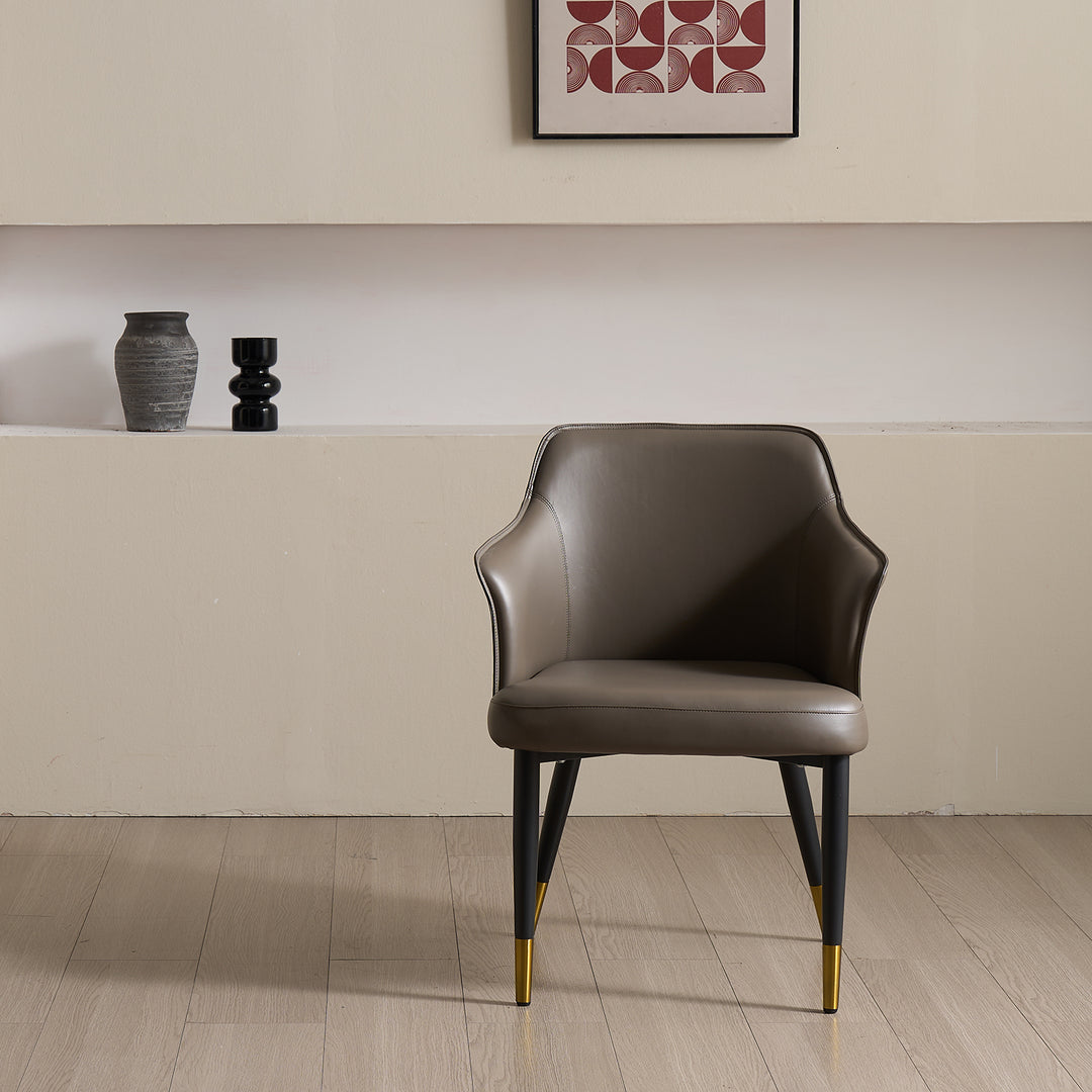 Modern Fabric And Leather Dining Chair METAL MAN N12