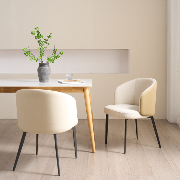 Modern Fabric And Leather Dining Chair METAL MAN N13