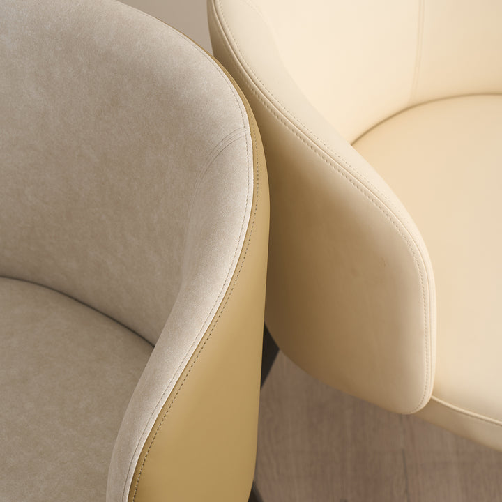 Modern Fabric And Leather Dining Chair METAL MAN N13