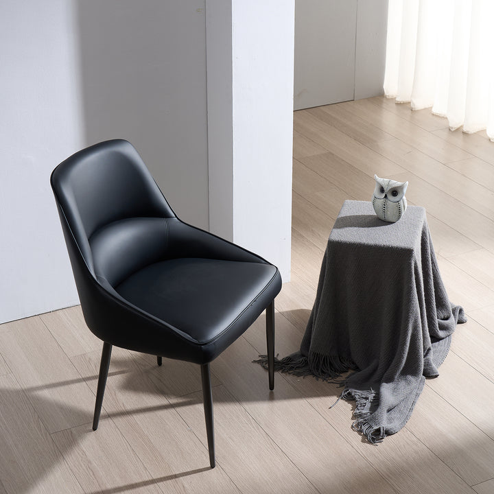 Modern Fabric And Leather Dining Chair METAL MAN N14