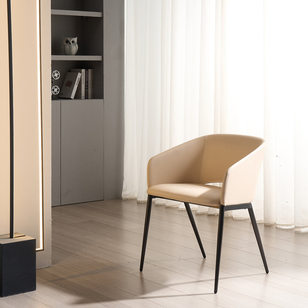 Modern Fabric And Leather Dining Chair METAL MAN N16