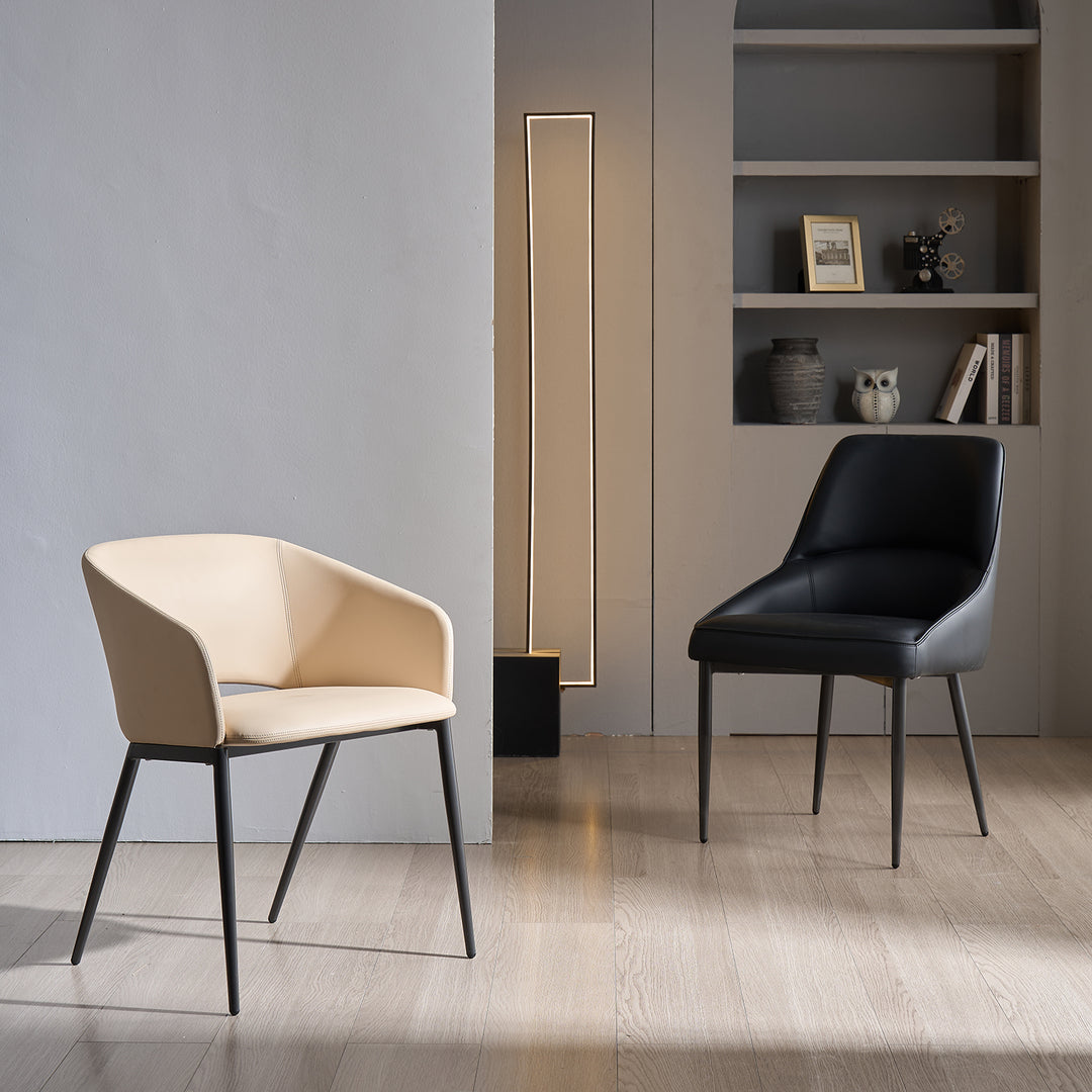 Modern Fabric And Leather Dining Chair METAL MAN N16