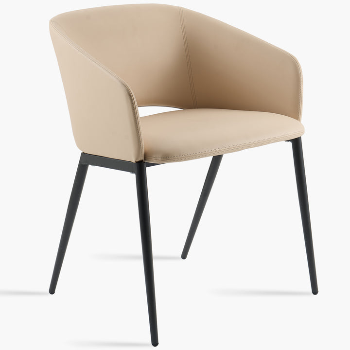 Modern Fabric And Leather Dining Chair METAL MAN N16