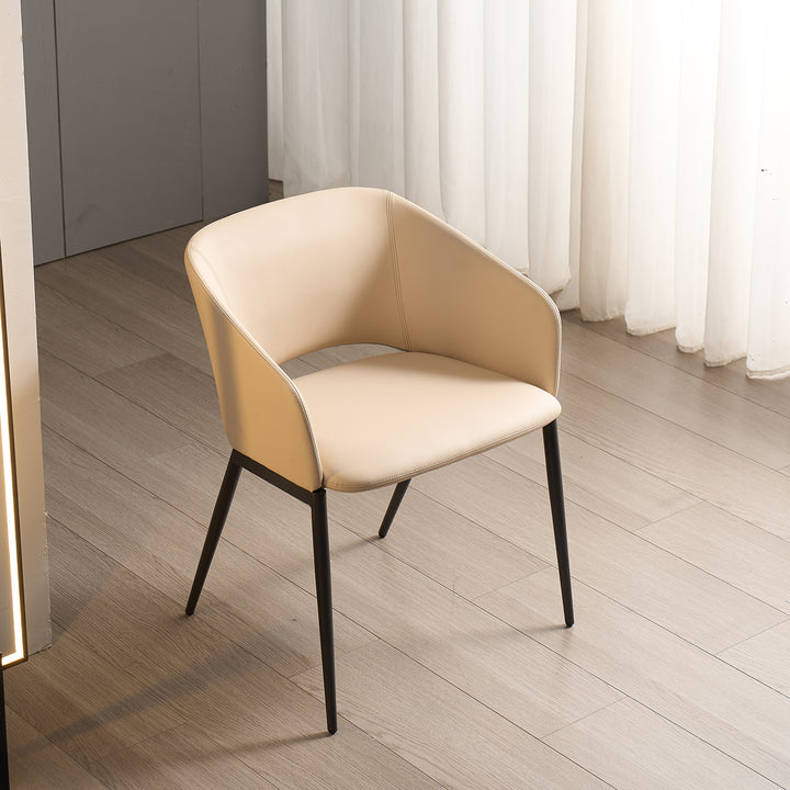 Modern Fabric And Leather Dining Chair METAL MAN N16