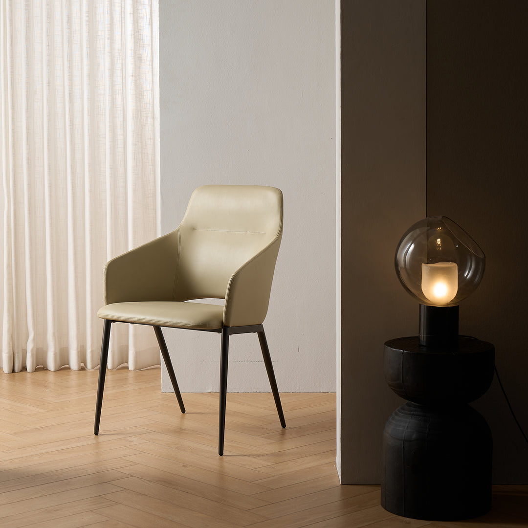 Modern Fabric And Leather Dining Chair METAL MAN N17