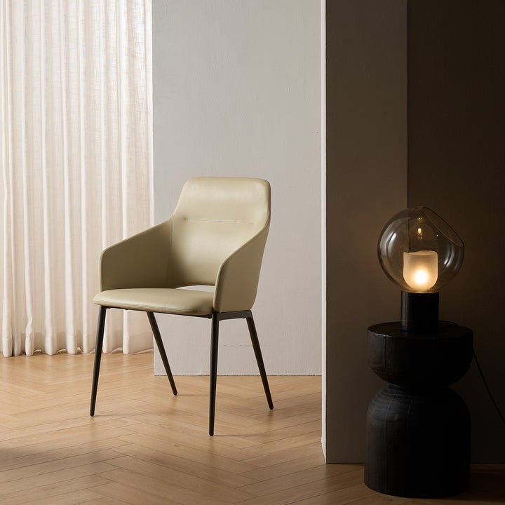 Modern Fabric And Leather Dining Chair METAL MAN N17