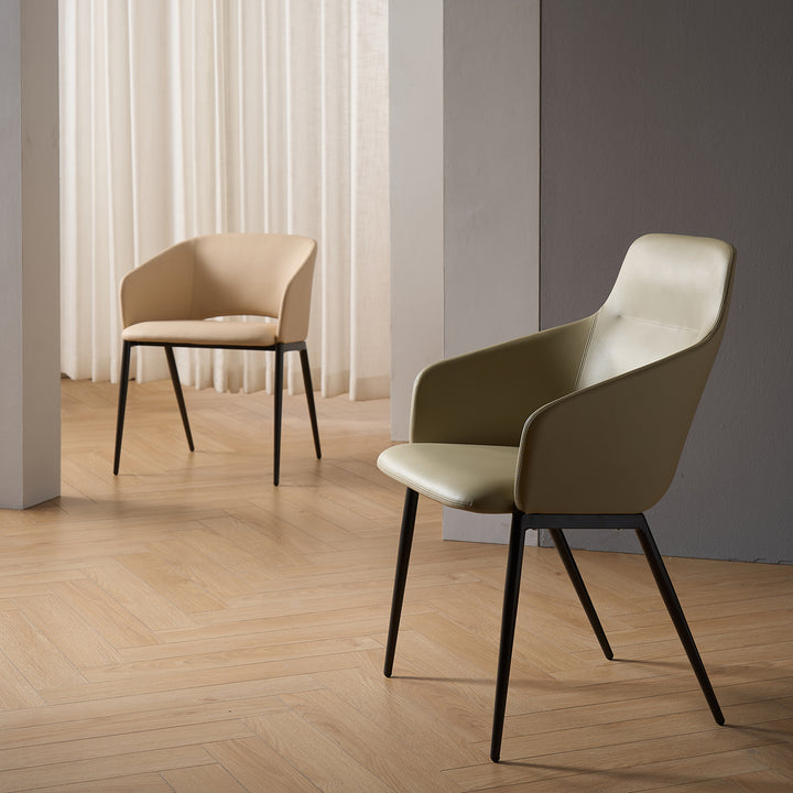 Modern Fabric And Leather Dining Chair METAL MAN N17