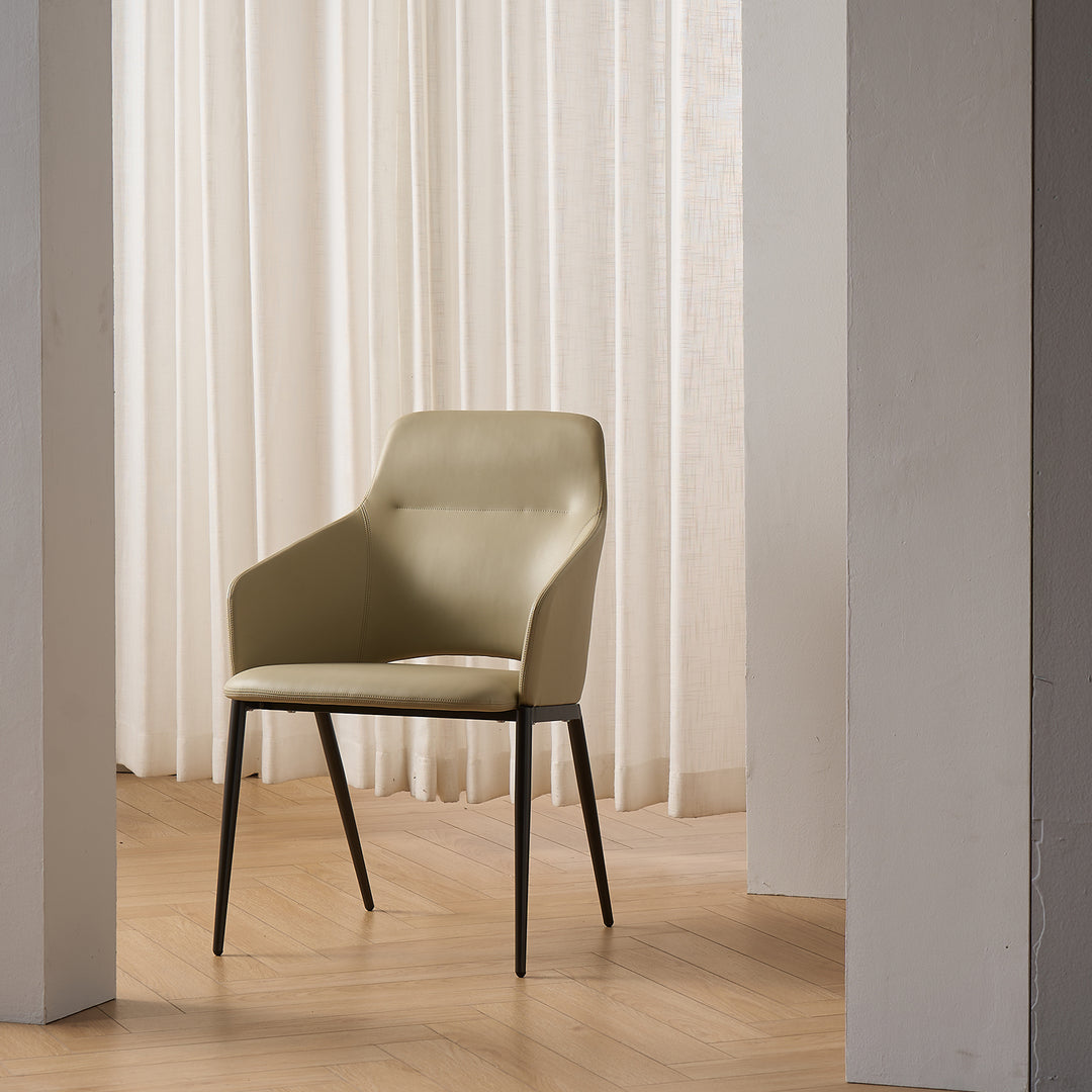 Modern Fabric And Leather Dining Chair METAL MAN N17