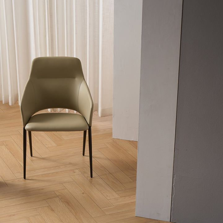 Modern Fabric And Leather Dining Chair METAL MAN N17