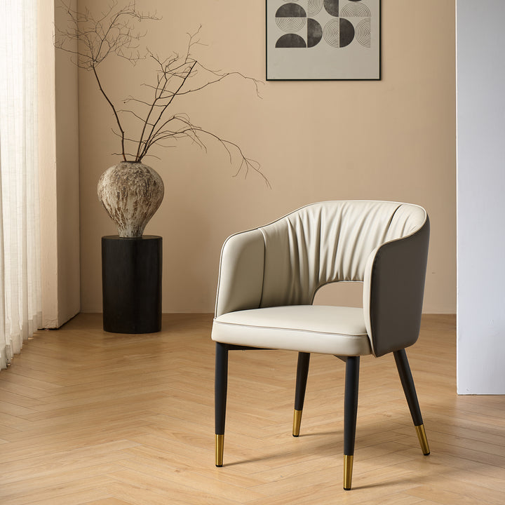 Modern Fabric And Leather Dining Chair METAL MAN N18