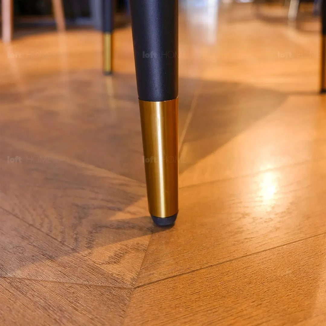 Modern fabric and leather dining chair metal man n18 layered structure.