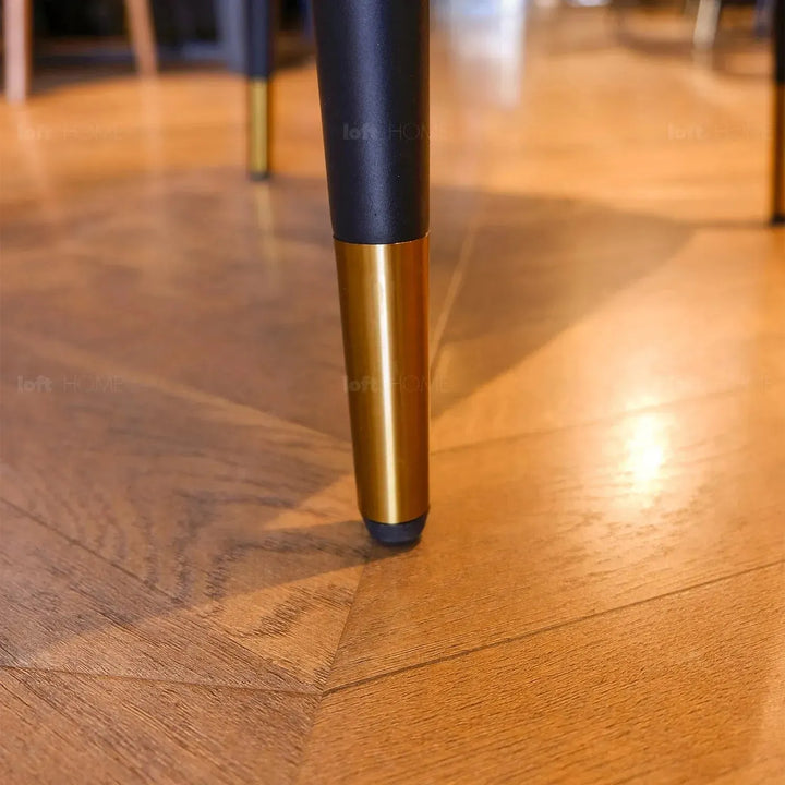 Modern fabric and leather dining chair metal man n18 layered structure.