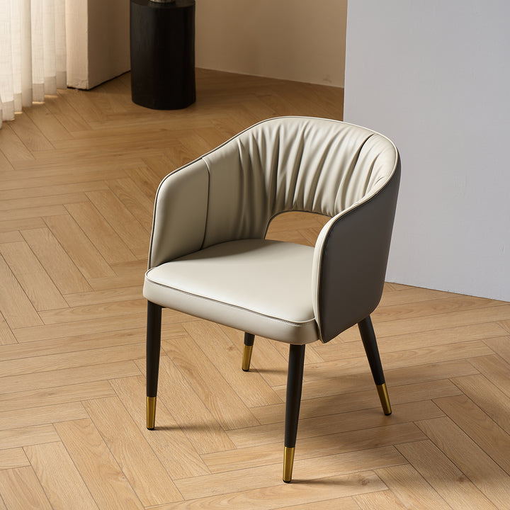 Modern Fabric And Leather Dining Chair METAL MAN N18