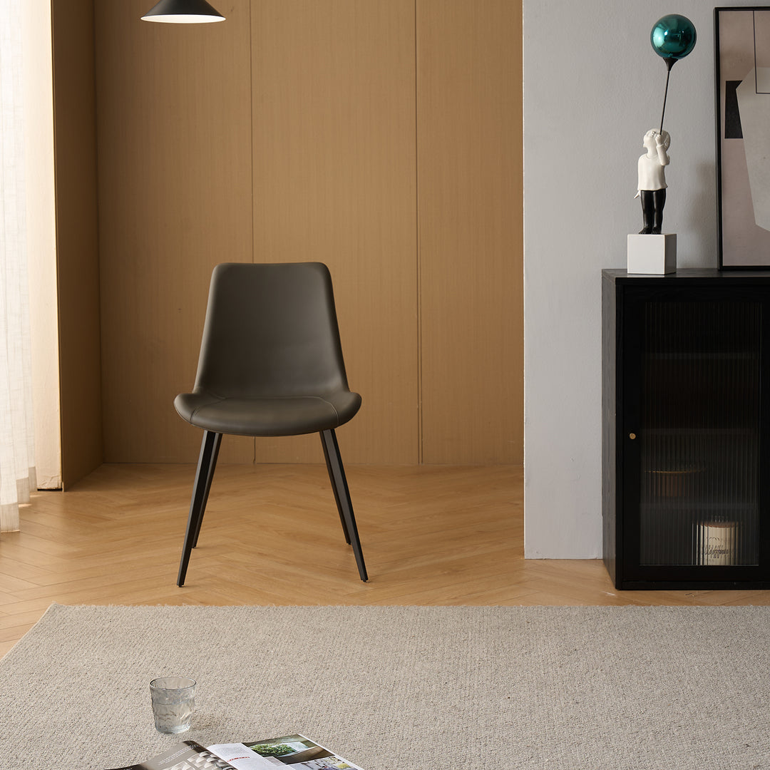 Modern Fabric And Leather Dining Chair METAL MAN N1