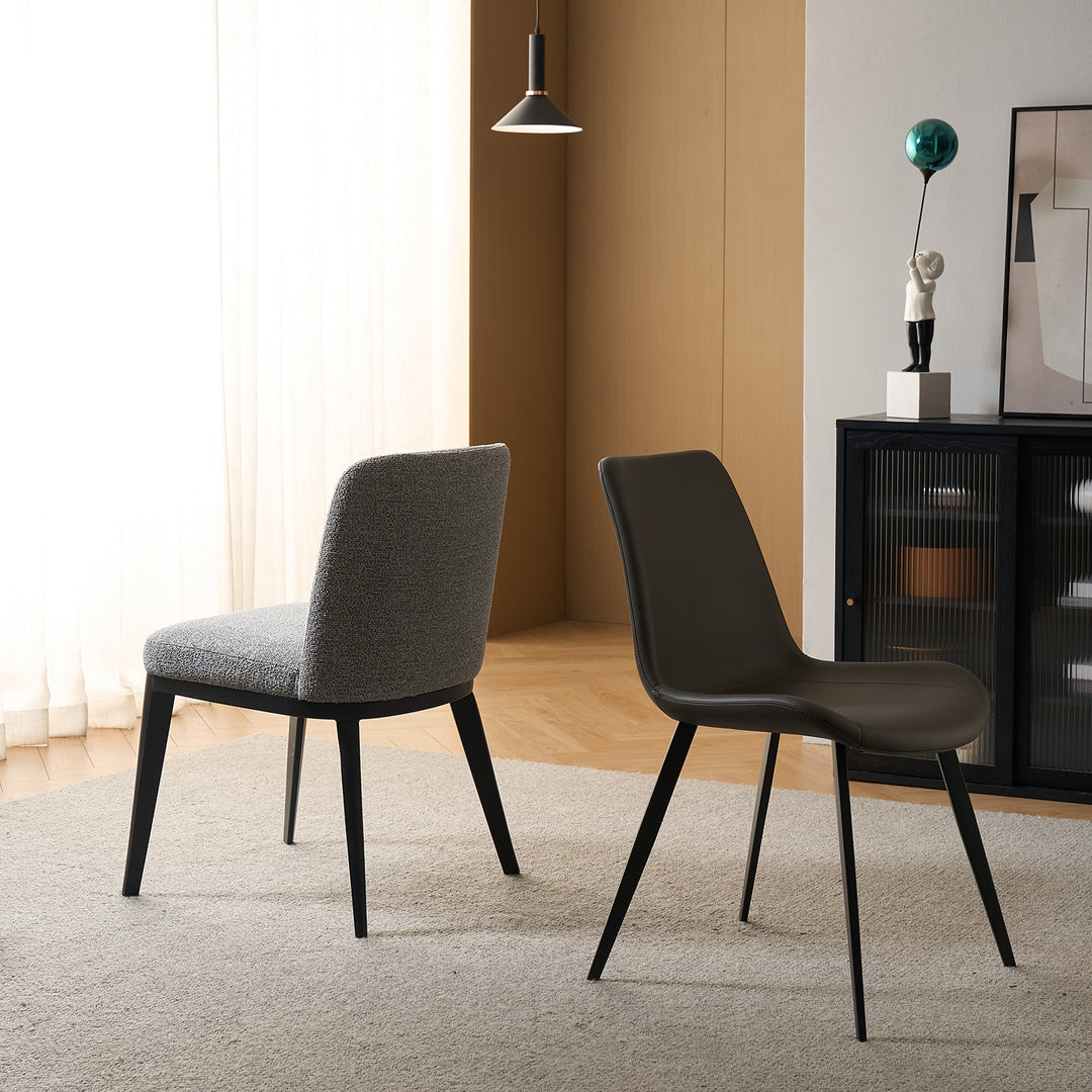Modern Fabric And Leather Dining Chair METAL MAN N1