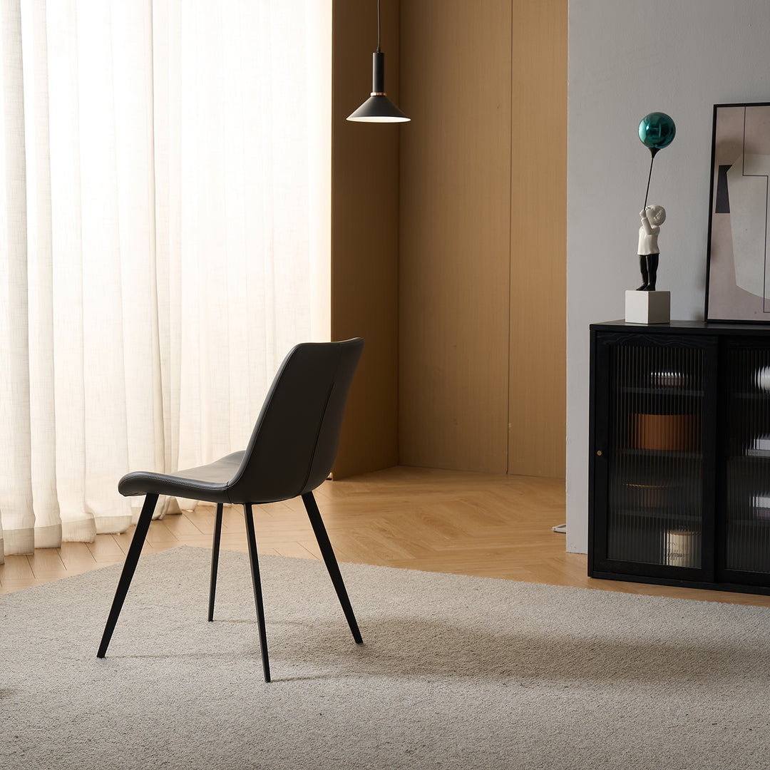 Modern Fabric And Leather Dining Chair METAL MAN N1