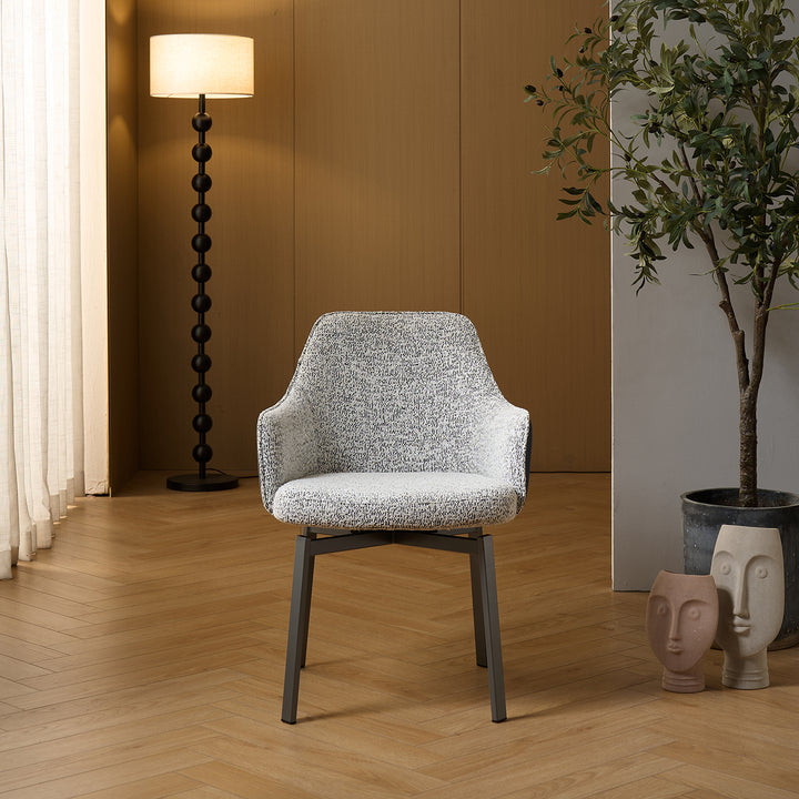 Modern Fabric And Leather Dining Chair METAL MAN N20