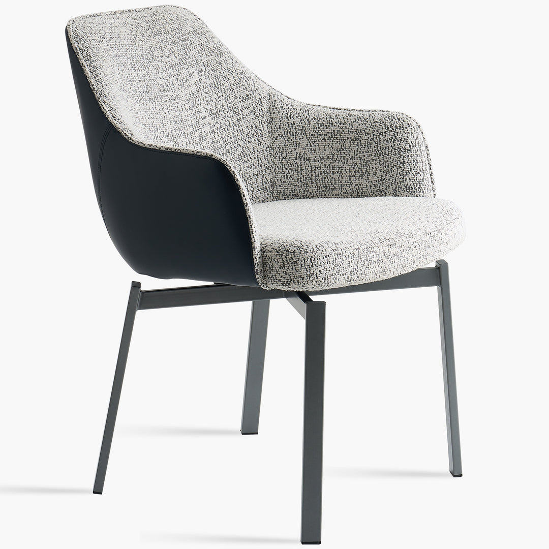 Modern Fabric And Leather Dining Chair METAL MAN N20