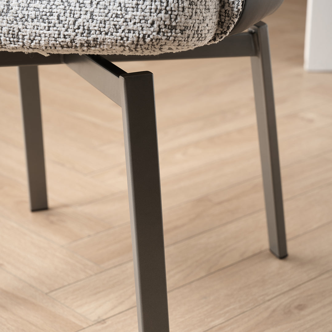 Modern Fabric And Leather Dining Chair METAL MAN N20