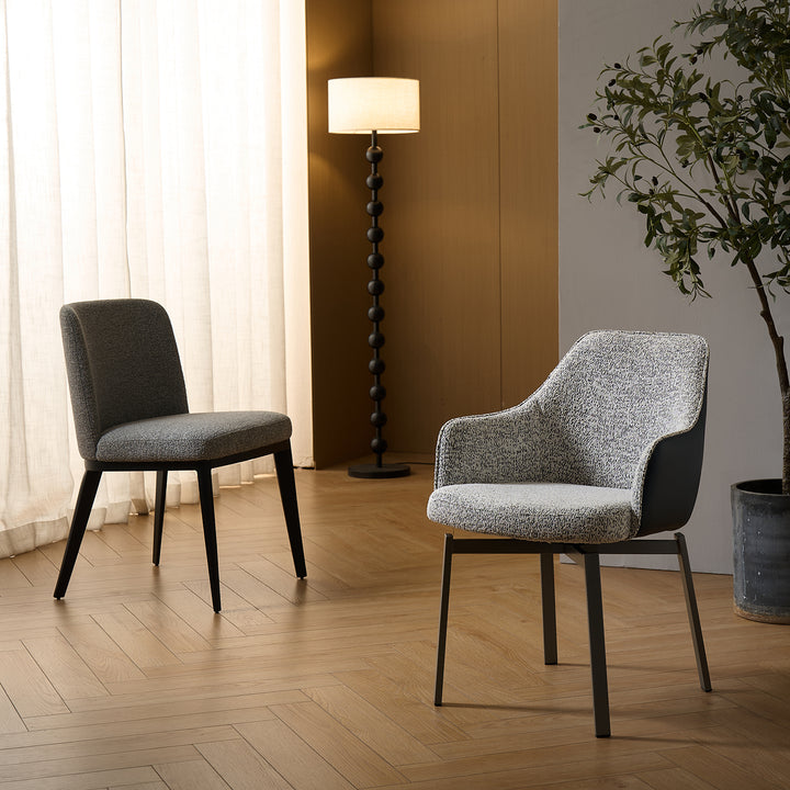 Modern Fabric And Leather Dining Chair METAL MAN N20