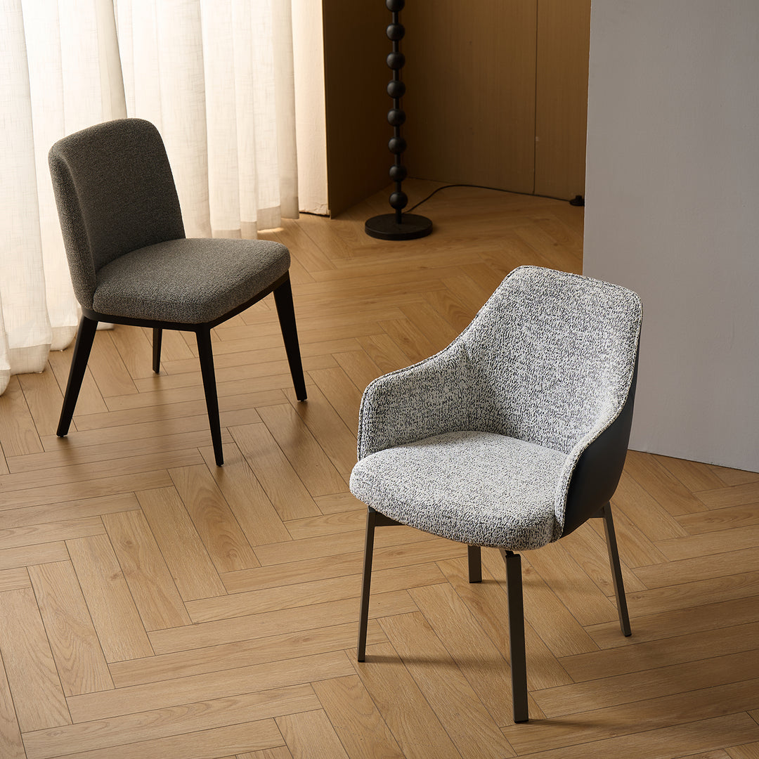 Modern Fabric And Leather Dining Chair METAL MAN N20