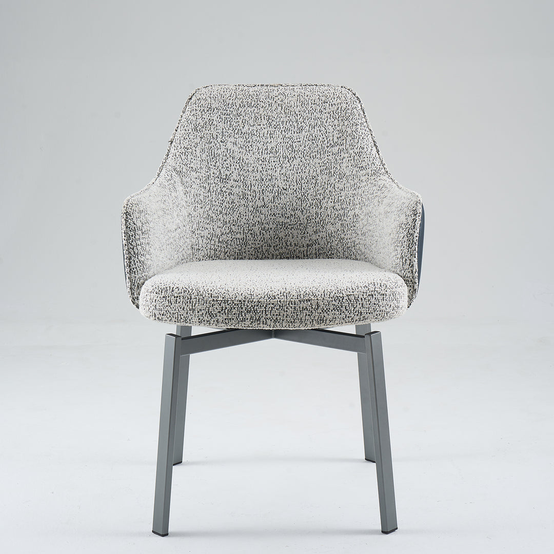 Modern Fabric And Leather Dining Chair METAL MAN N20