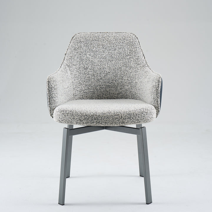 Modern Fabric And Leather Dining Chair METAL MAN N20