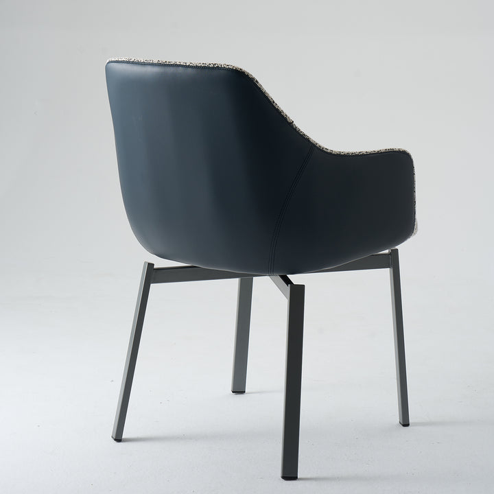 Modern Fabric And Leather Dining Chair METAL MAN N20