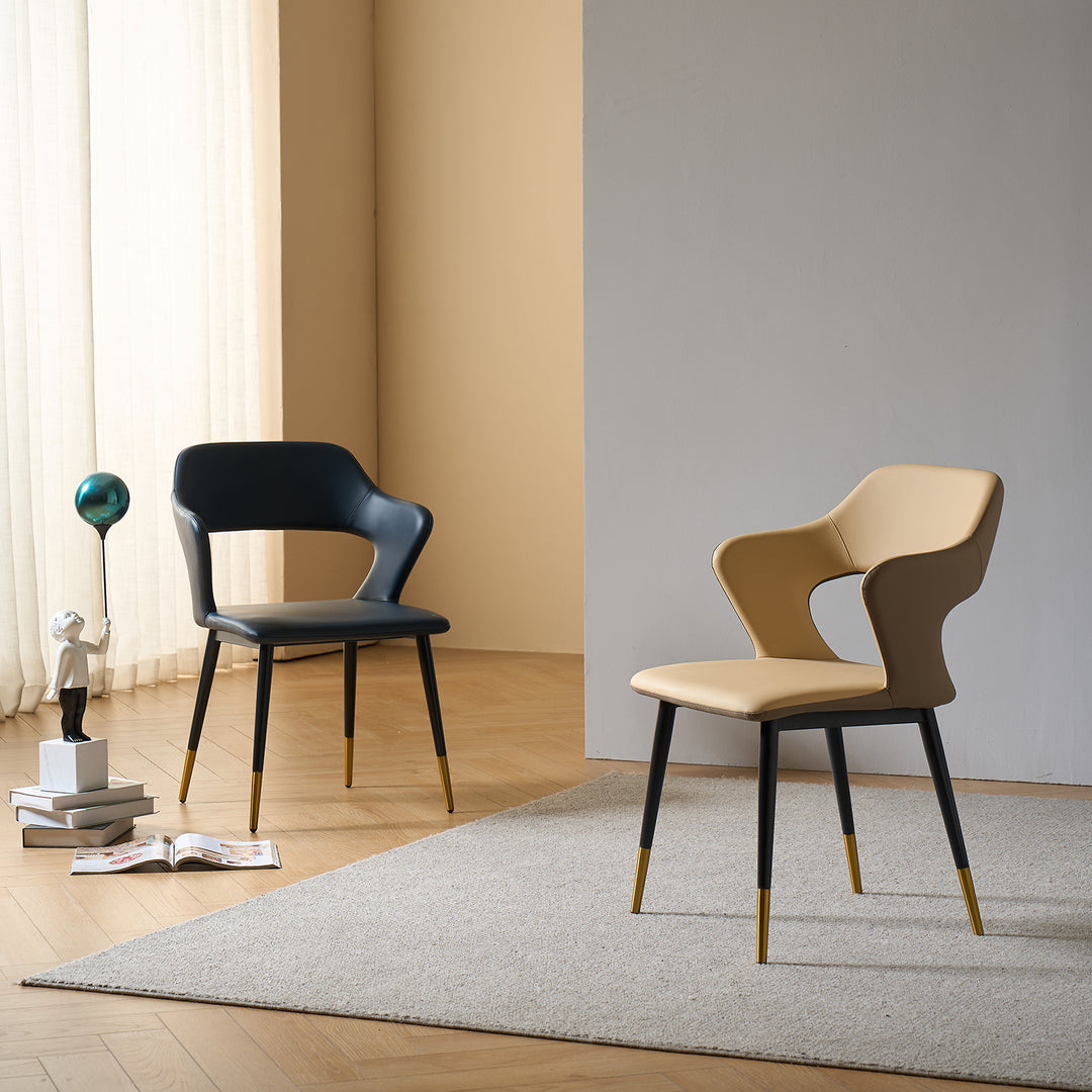 Modern Fabric And Leather Dining Chair METAL MAN N2