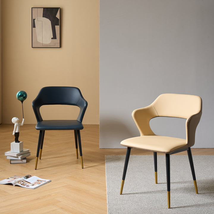 Modern Fabric And Leather Dining Chair METAL MAN N2