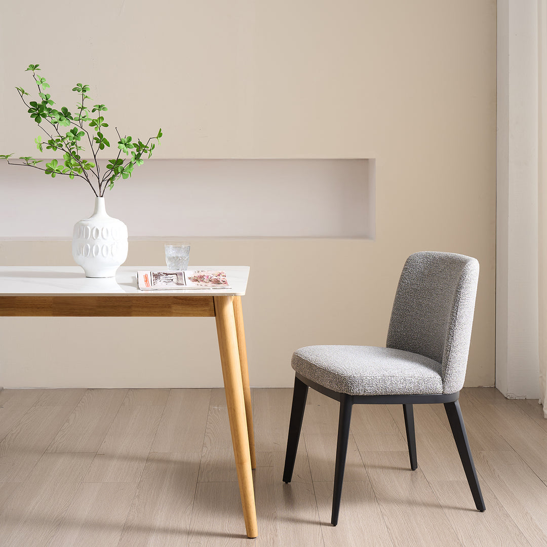 Modern Fabric And Leather Dining Chair METAL MAN N4