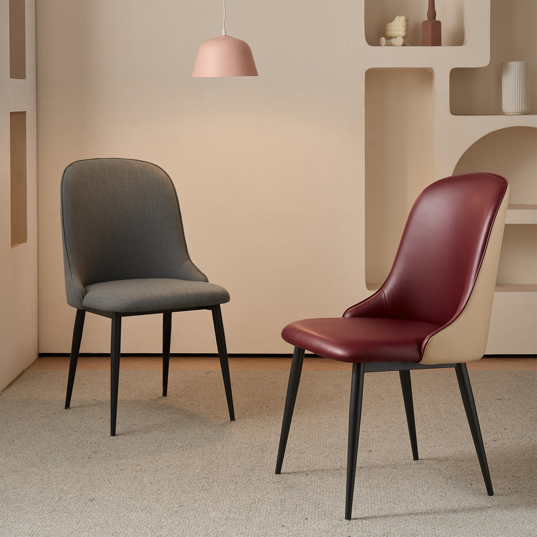 Modern Fabric And Leather Dining Chair METAL MAN N5