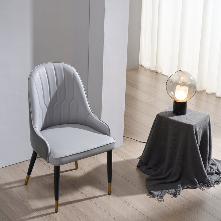 Modern Fabric And Leather Dining Chair METAL MAN N6