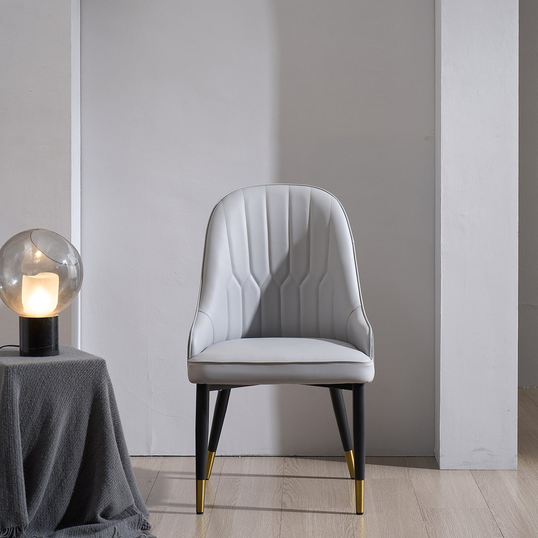 Modern Fabric And Leather Dining Chair METAL MAN N6