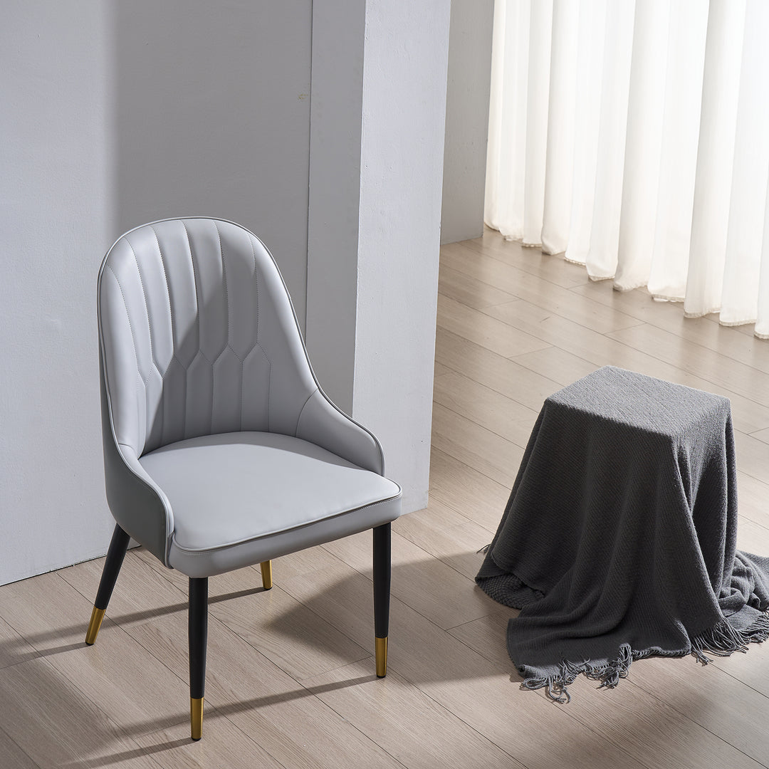 Modern Fabric And Leather Dining Chair METAL MAN N6