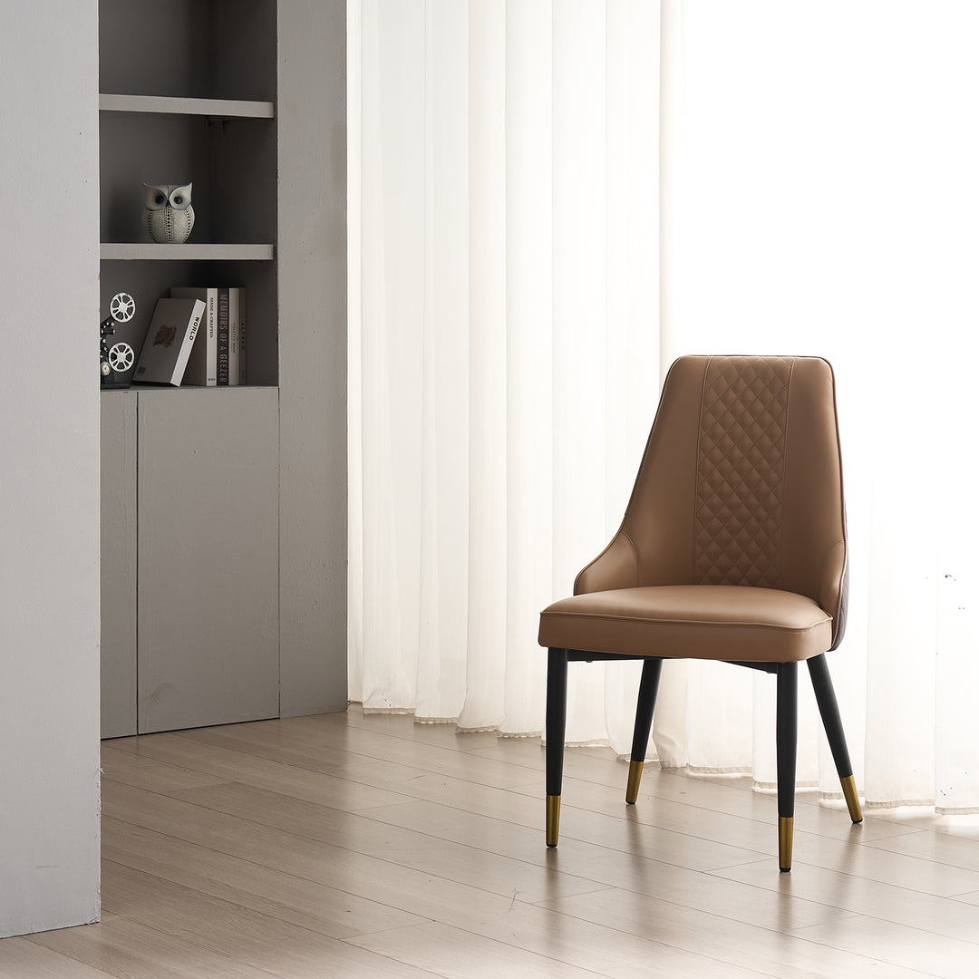 Modern Fabric And Leather Dining Chair METAL MAN N7