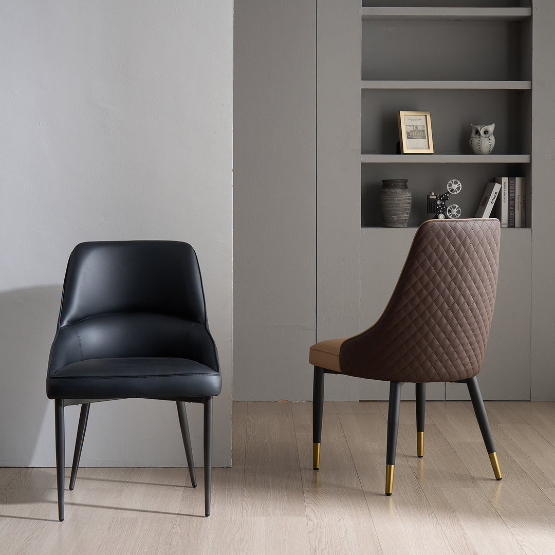 Modern Fabric And Leather Dining Chair METAL MAN N7