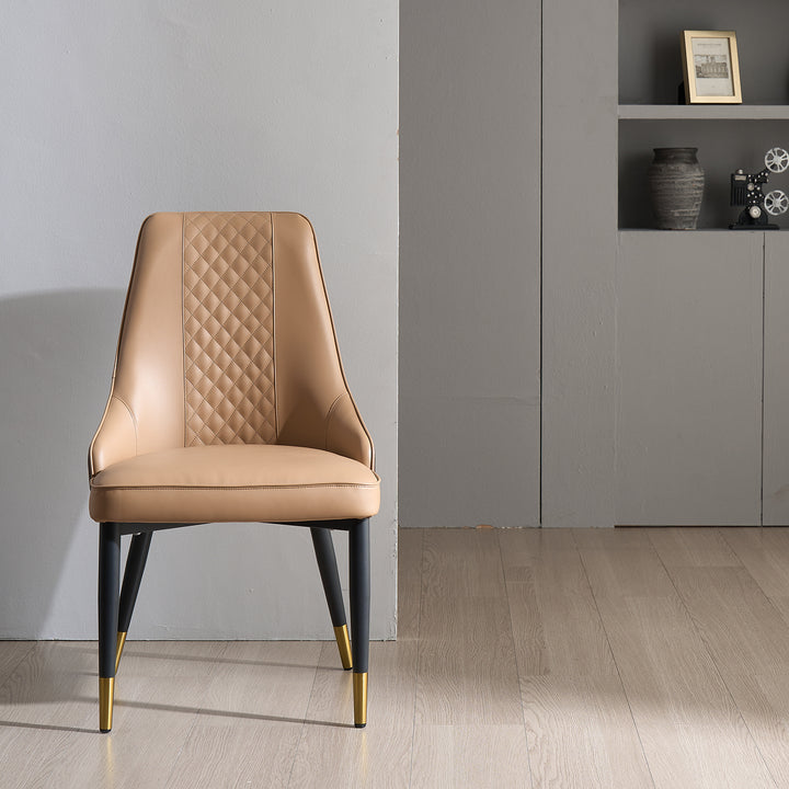 Modern Fabric And Leather Dining Chair METAL MAN N7