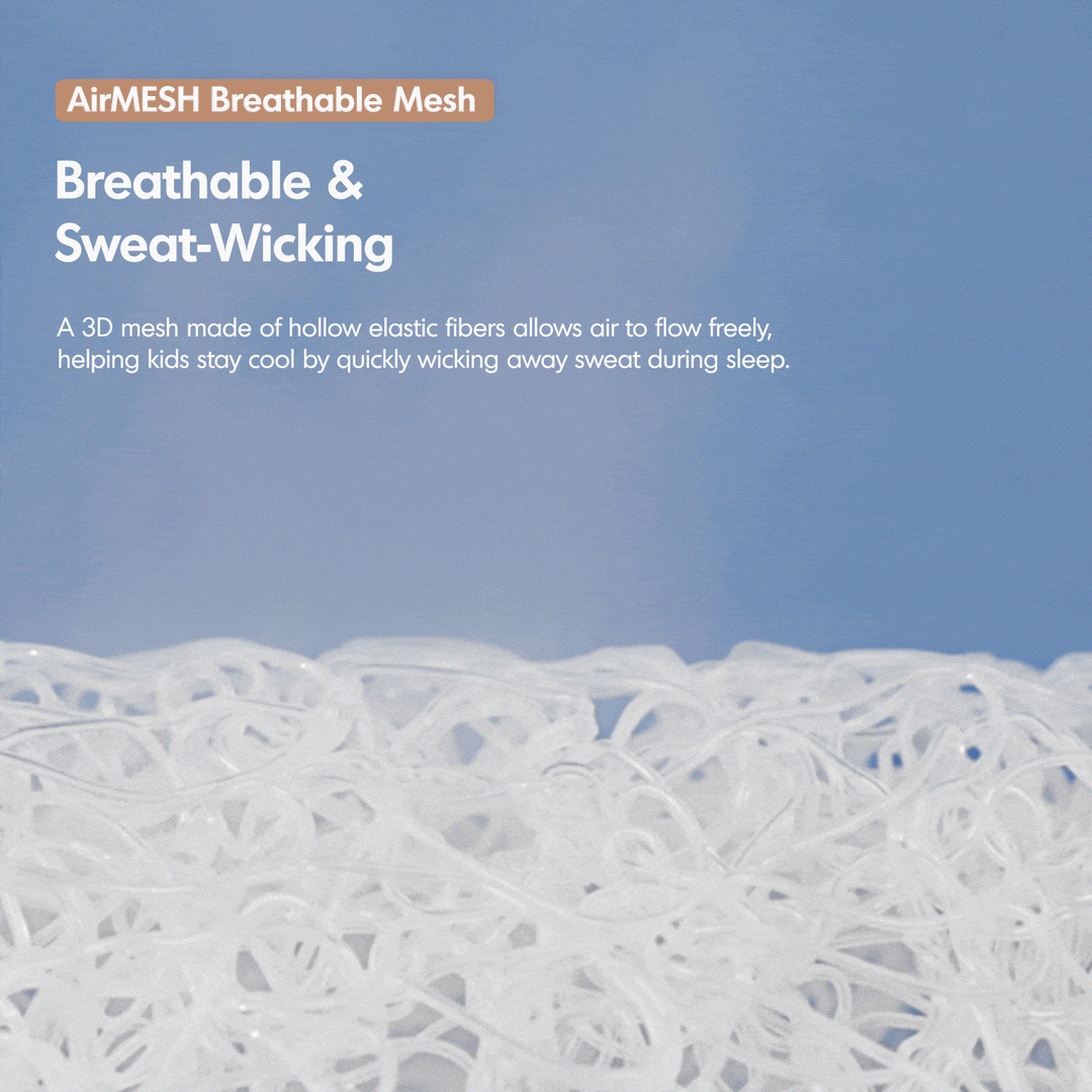 18cm pocket spring 3d airmesh kids mattress bluebox kids in close up details.