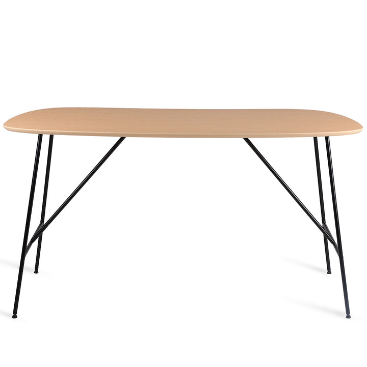 Industrial wood study table tolaro in white background.