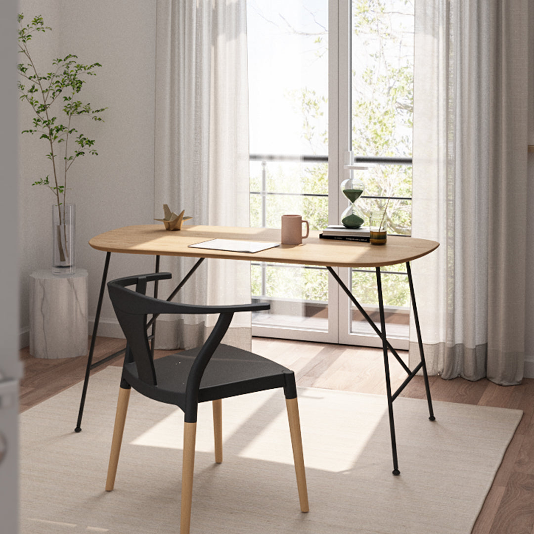 Industrial wood study table tolaro primary product view.