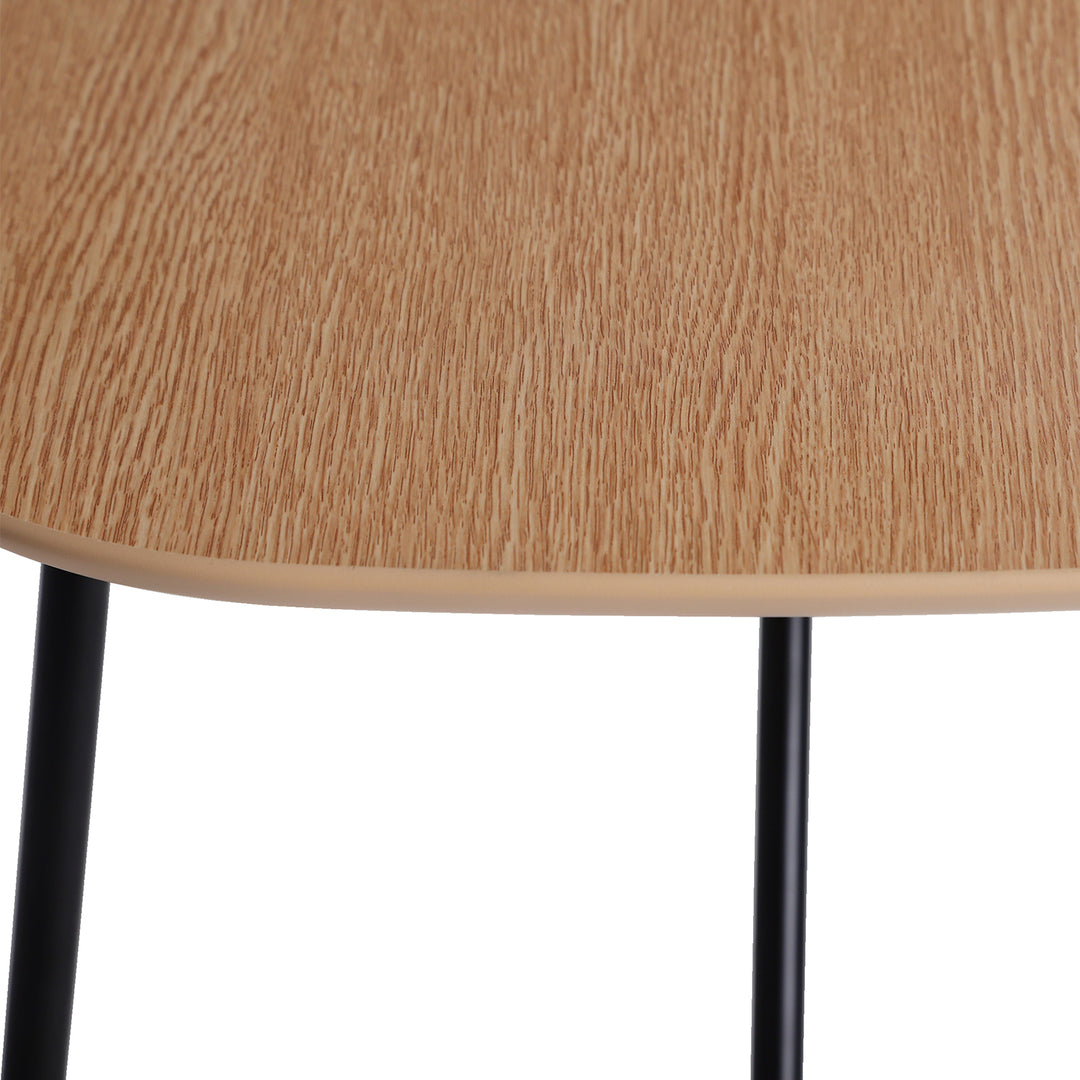 Industrial wood study table tolaro in details.