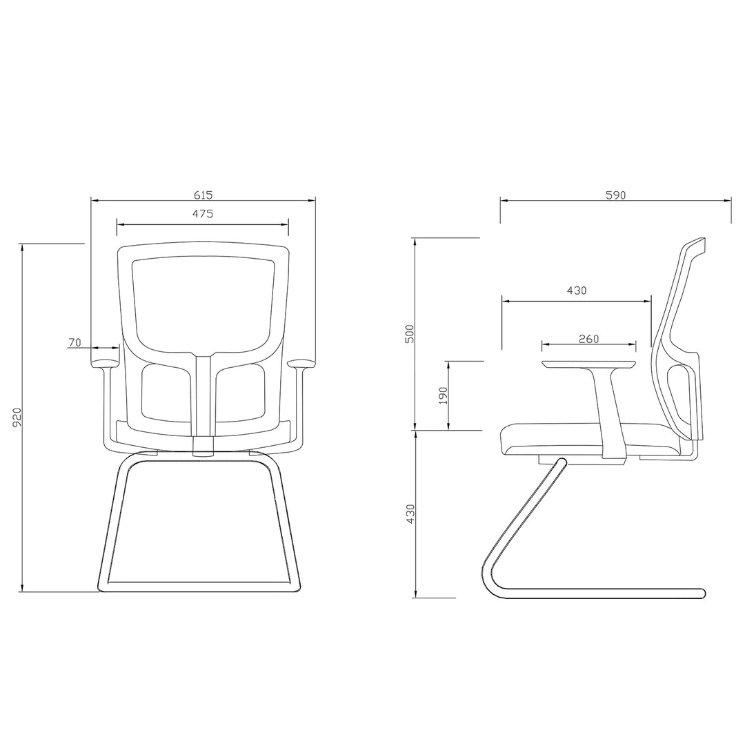 Modern mesh meeting office chair mod size charts.