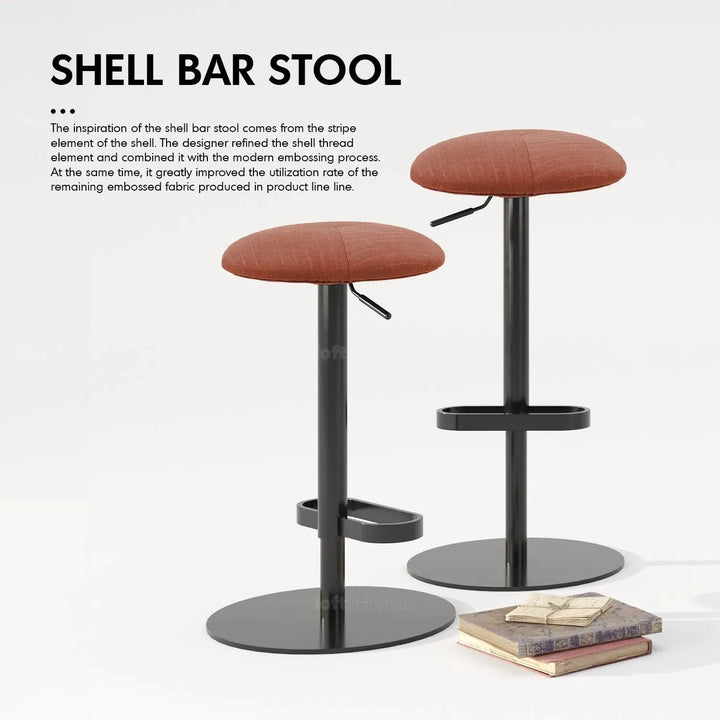 Modernfabric round bar stool shell in real life style.