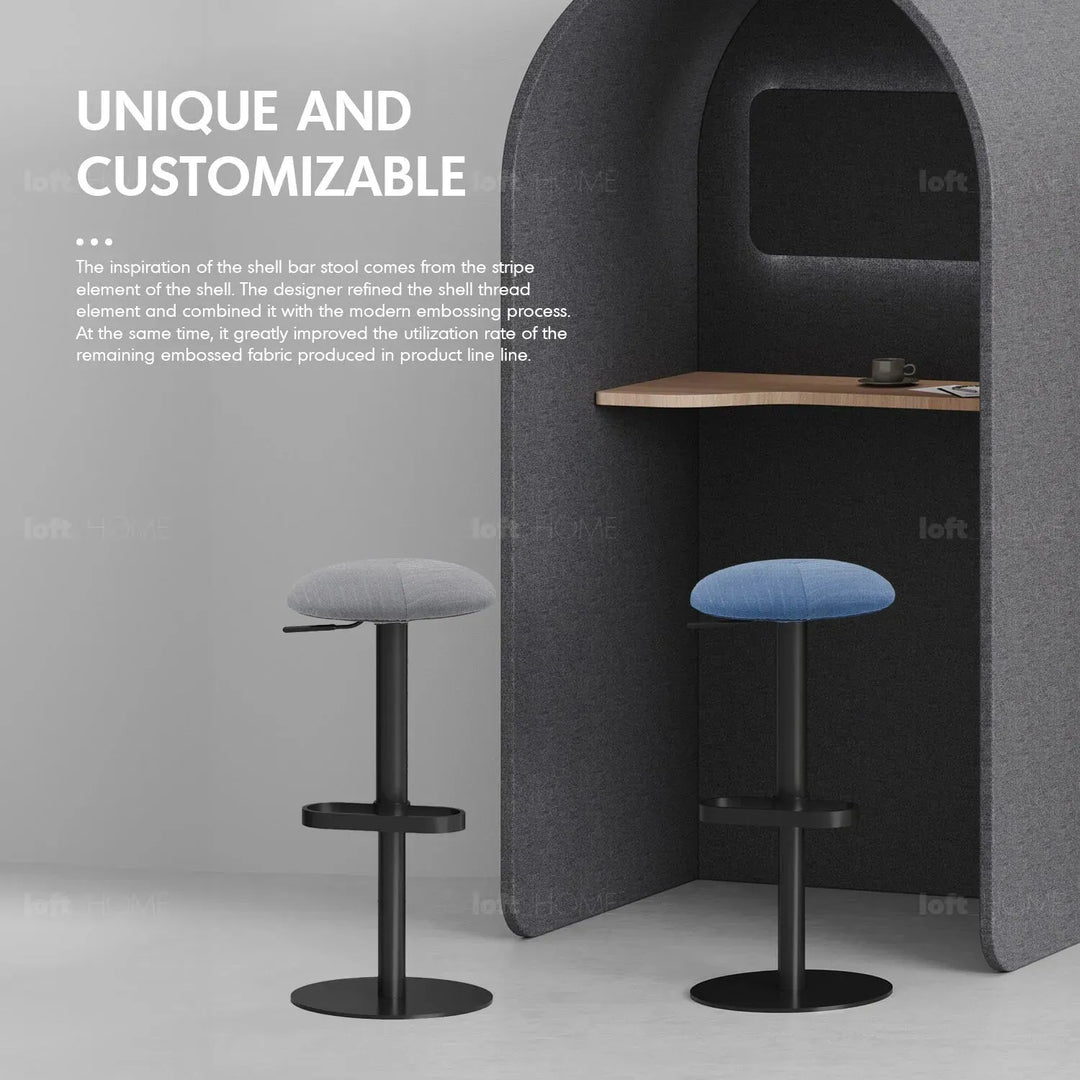 Modernfabric round bar stool shell with context.